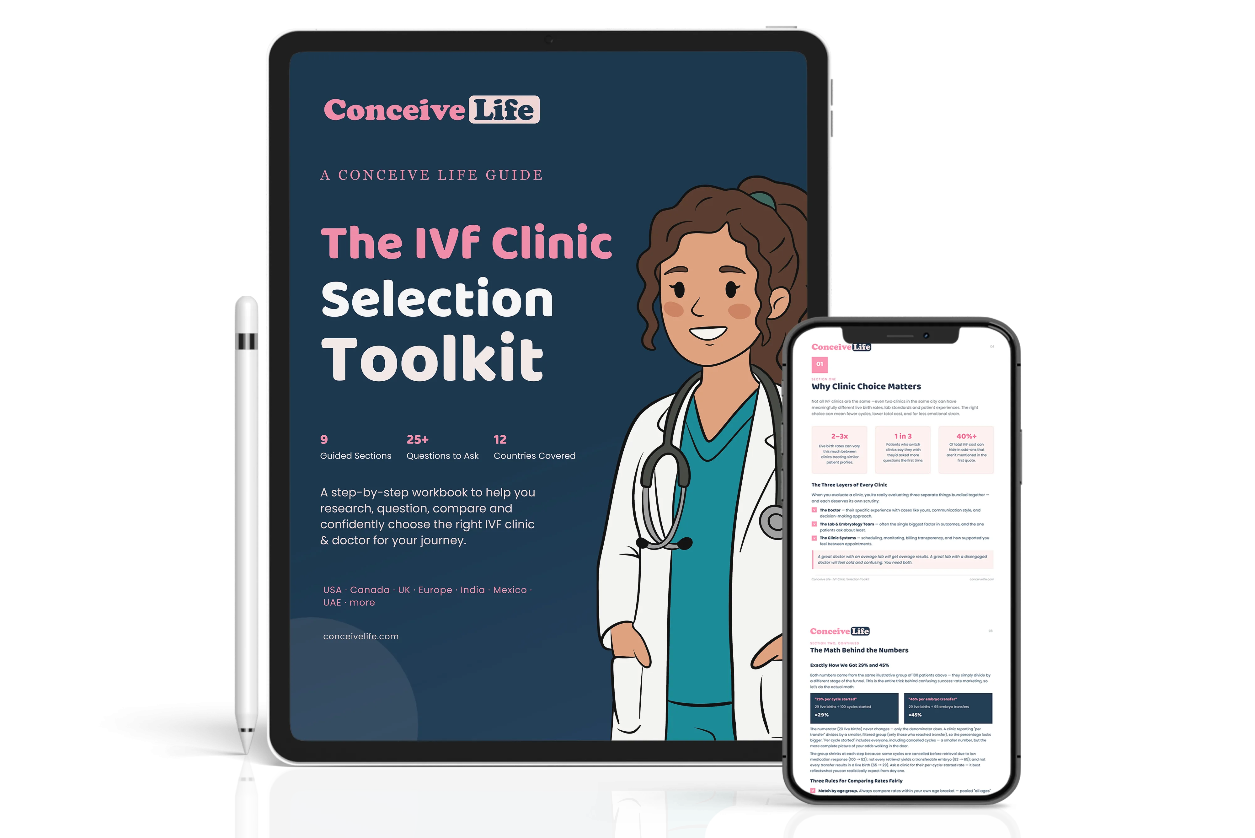 The IVF Clinic Selection Toolkit – Conceive Life fertility eBook cover